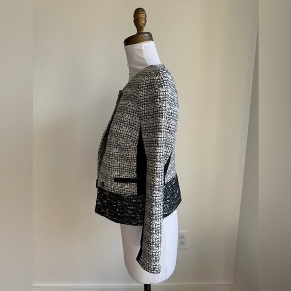 BANANA REPUBLIC TEXTURED BLACK PARISIAN JACKET TWEED SIZE 0 - Picture 5 of 8